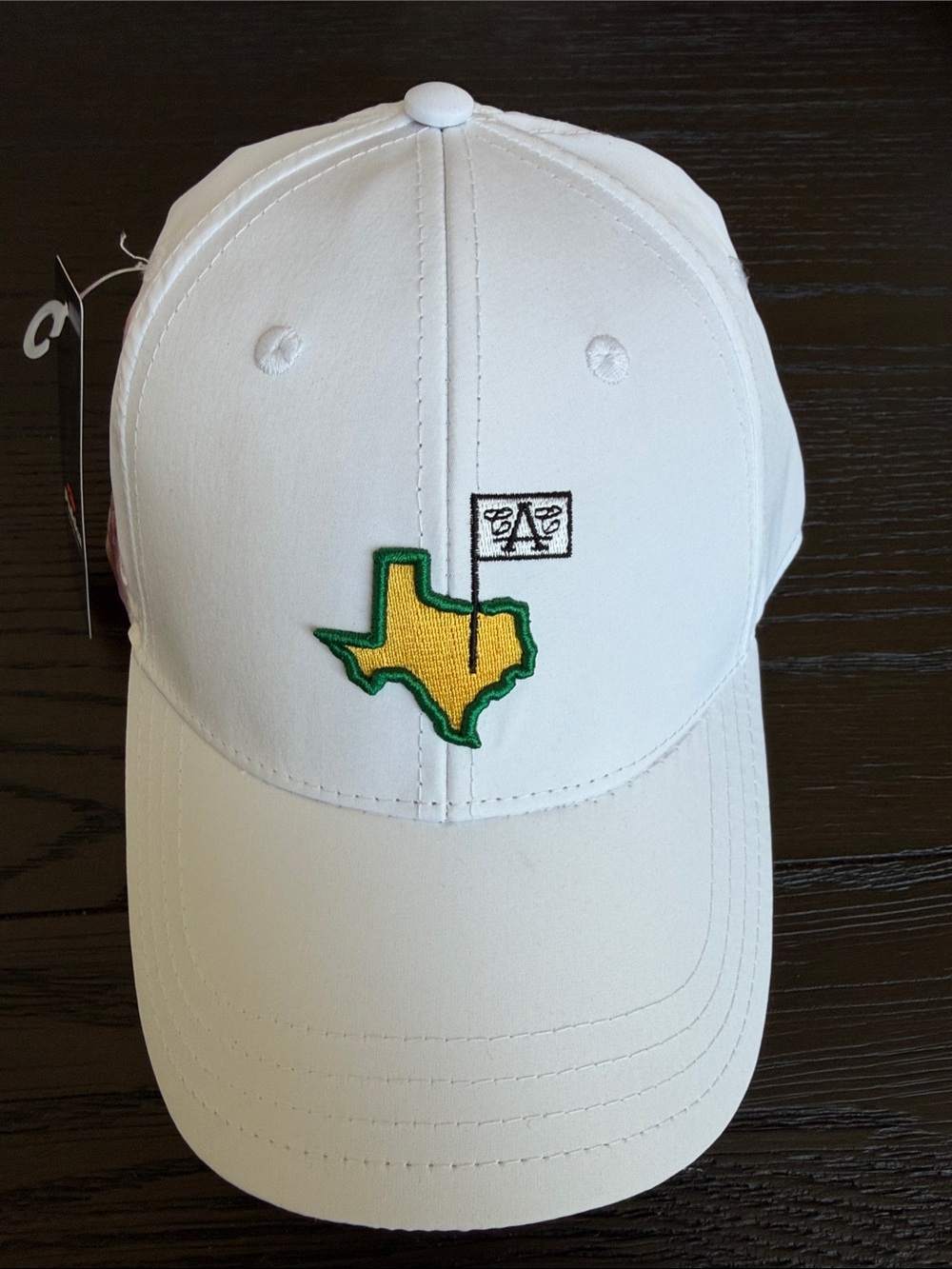 Austin Country Club white Baseball Cap with Yellow Texas Patch and Green Trim